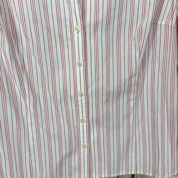 Jones New York Shirt Pink and White Long Sleeve Button Down Striped Size 1x - Picture 4 of 7
